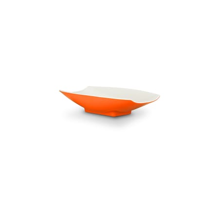 Melamine Curves Bowl - Orange Outside/White Inside 10 1/2 X 6 1/8 X 2 1/2 24 Oz